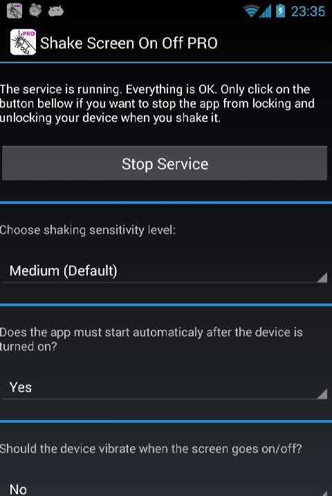 Shake Screen On Off PRO screenshot 3