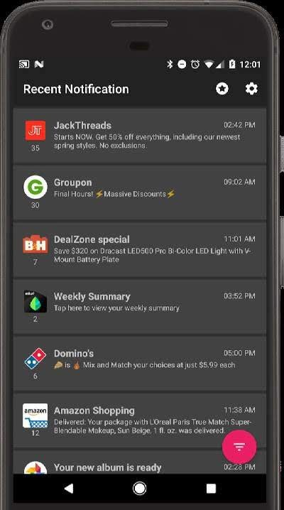 Recent Notification screenshot 1