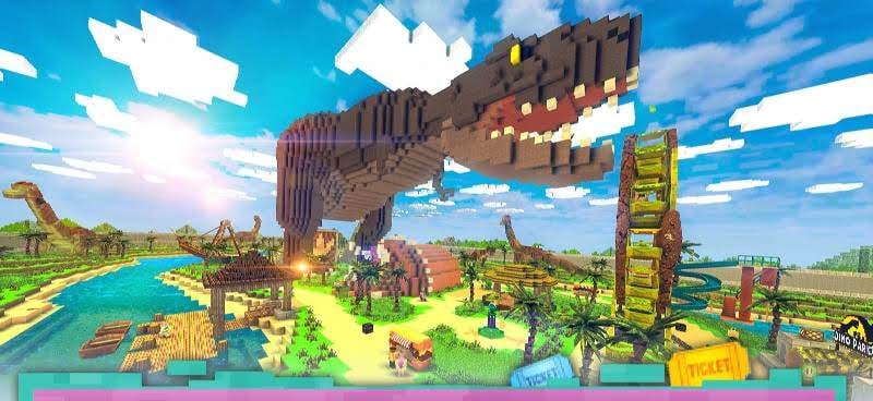 Dino Theme Park Craft: Ride Dinosaur Rollercoaster gameplay screenshot 4