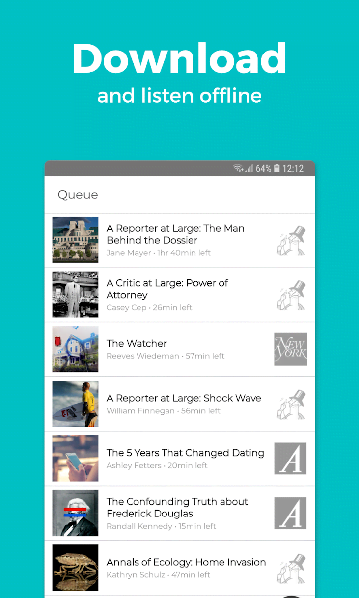 Audm app screenshot 3