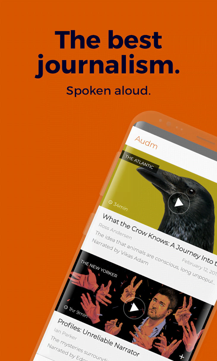 Audm app screenshot 1