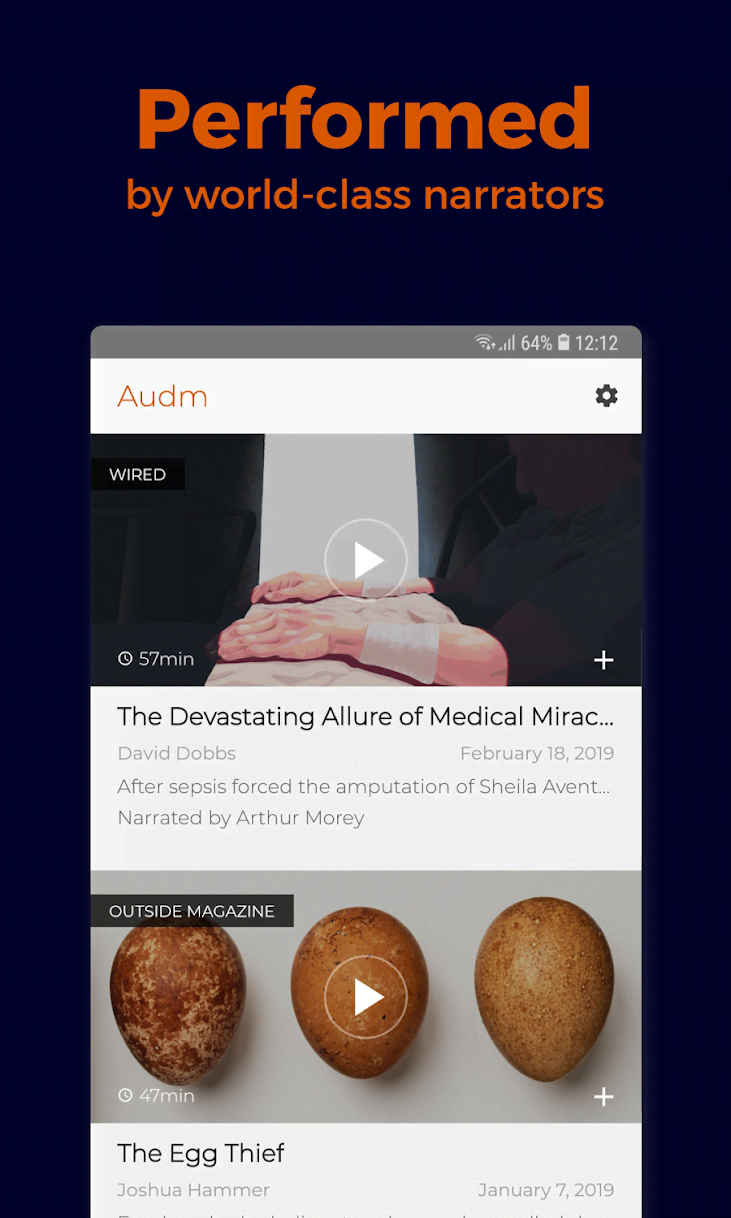 Audm app screenshot 4