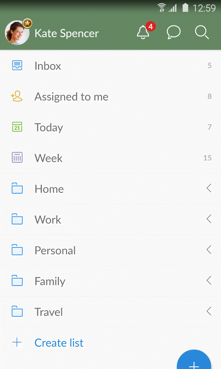 Wunderlist: To-Do List & Tasks screenshot 1