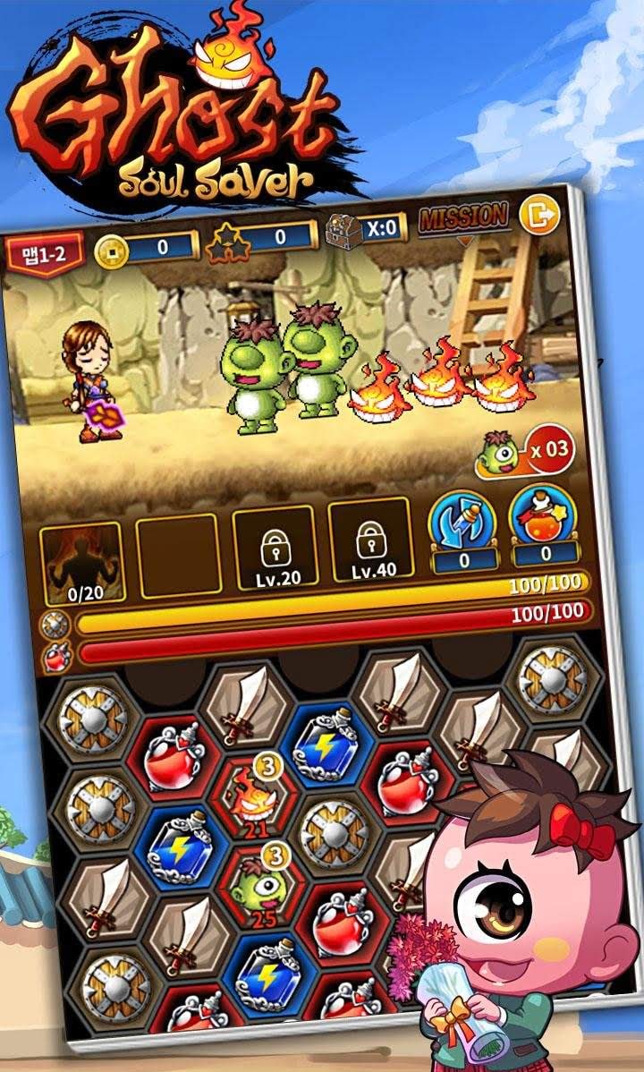 Ghost Soul Saver Puzzle RPG screenshot 1