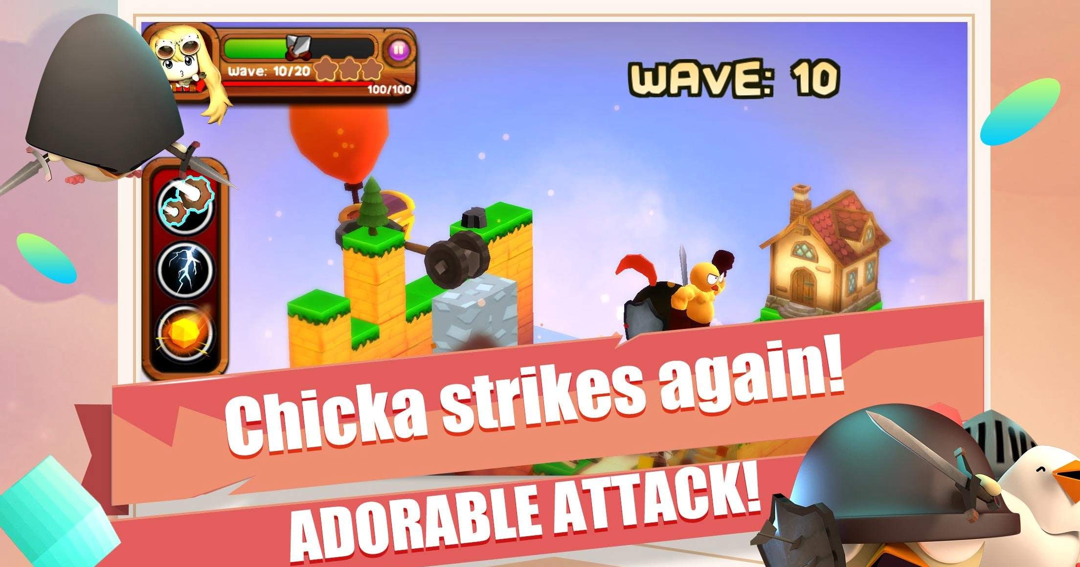 3D TD: Chicka Invasion - 3D Tower Defense! screenshot 4