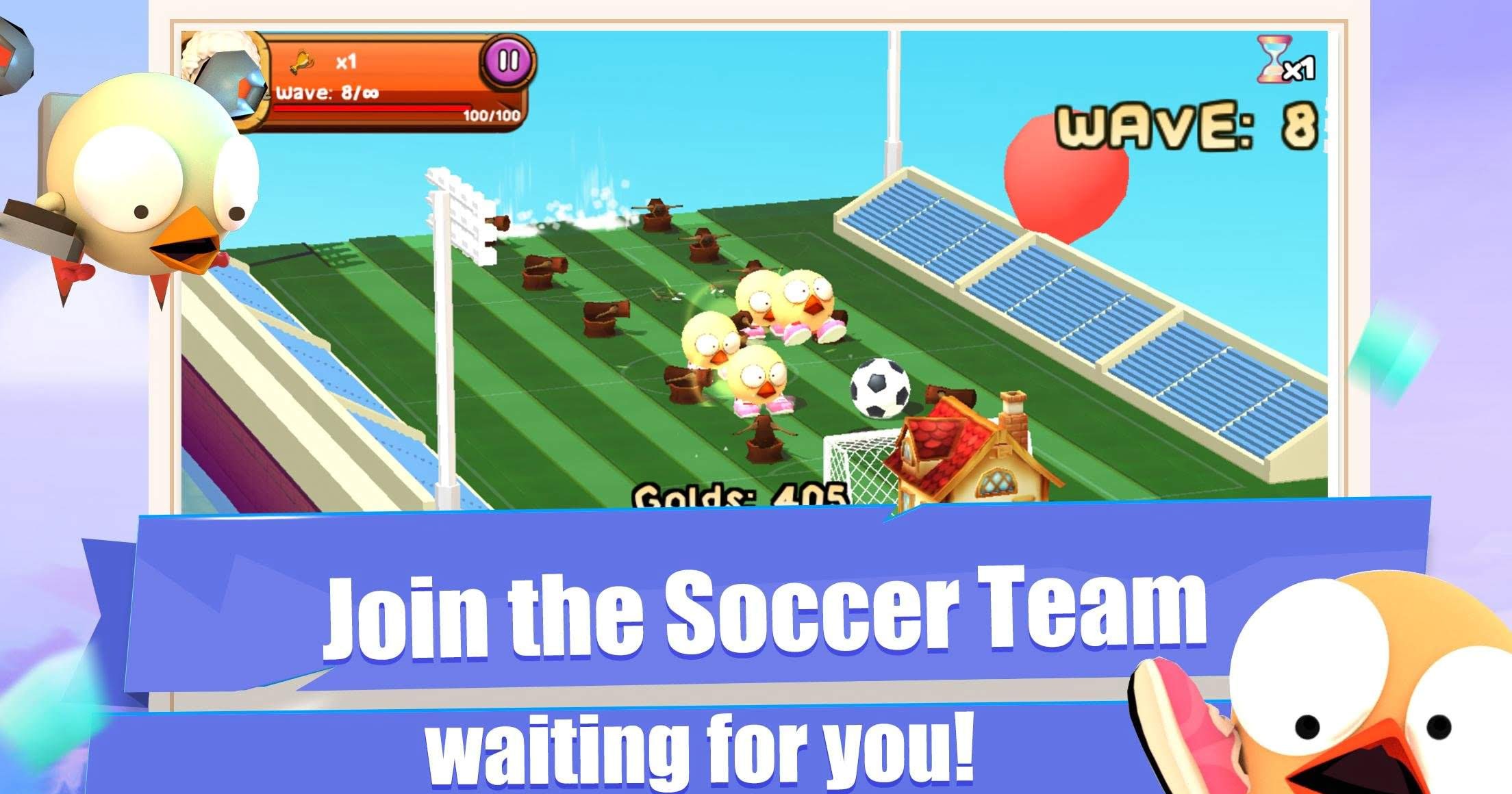 3D TD: Chicka Invasion - 3D Tower Defense! screenshot 1
