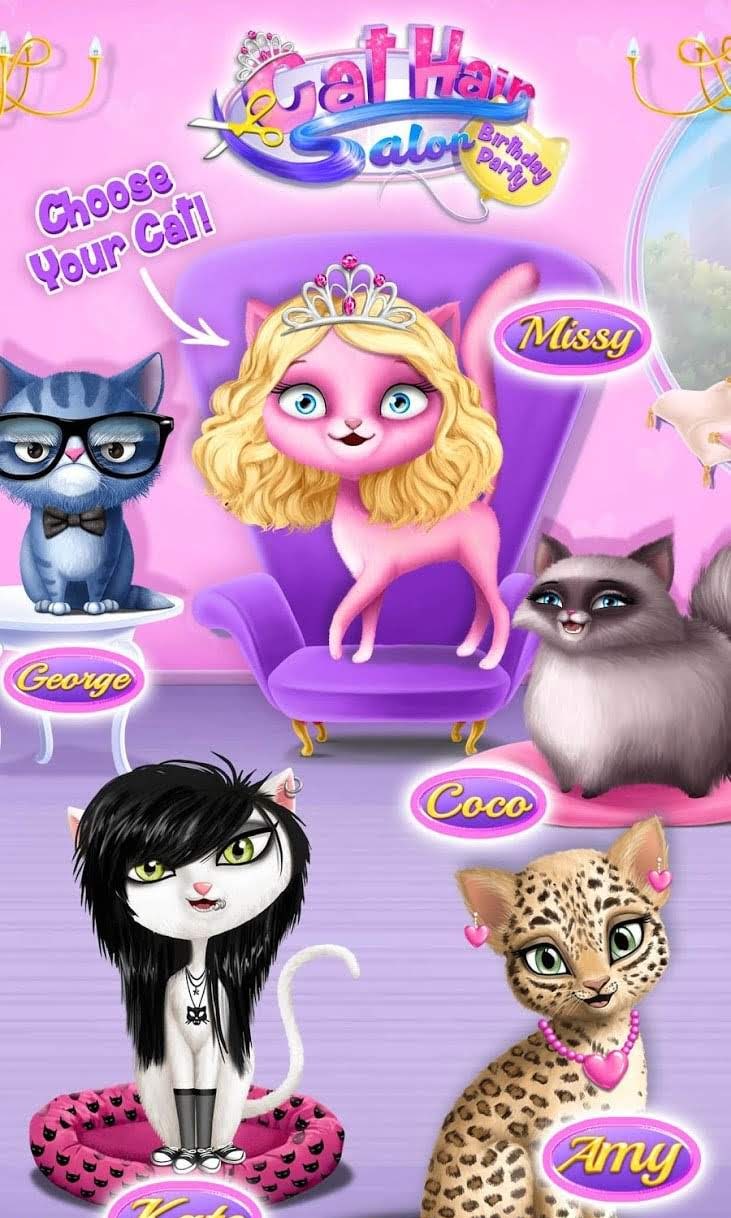 Cat Hair Salon Birthday Party - Virtual Kitty Care screenshot 1