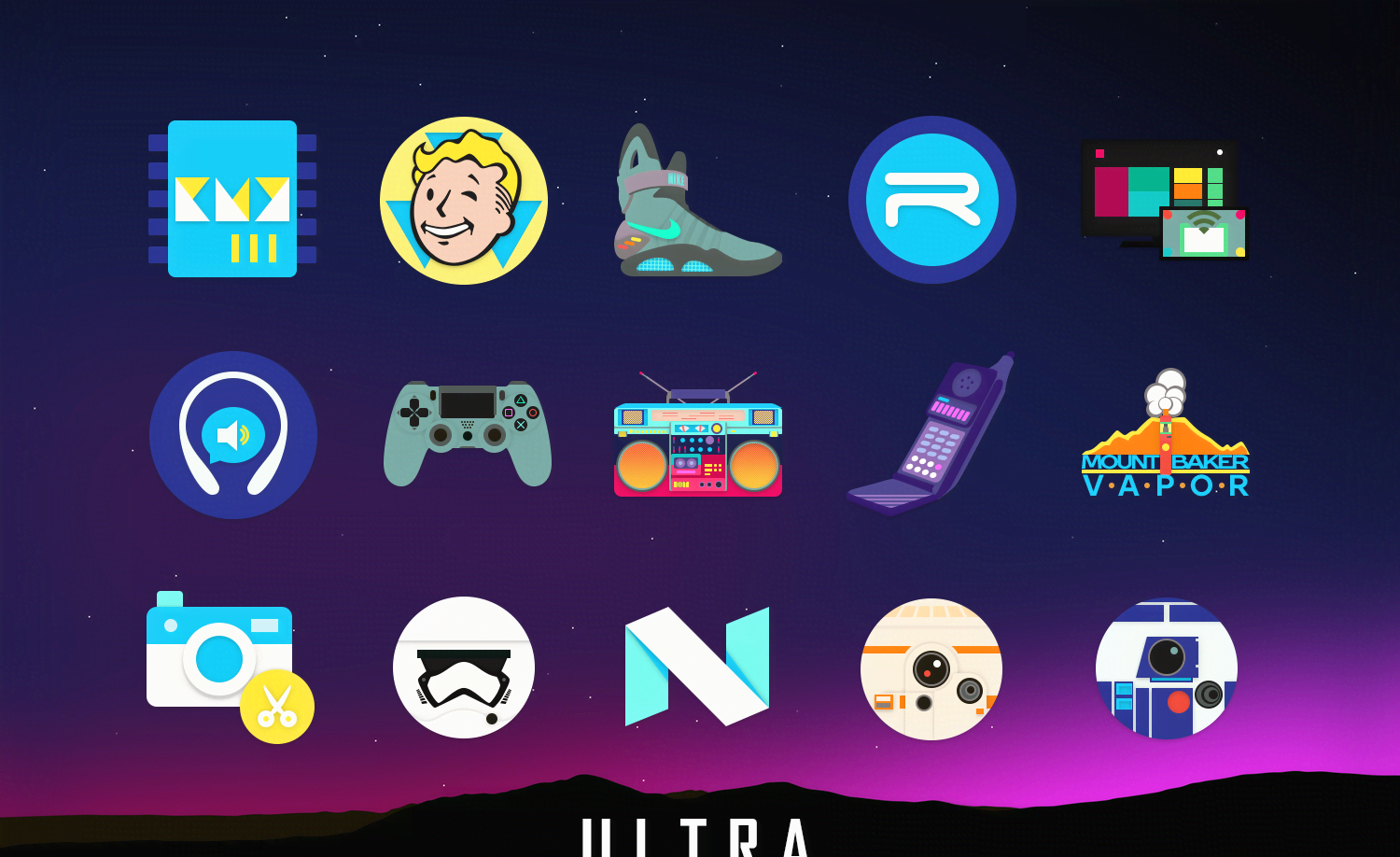 Ultra - 80s Vaporwave Icon Pack preview 4