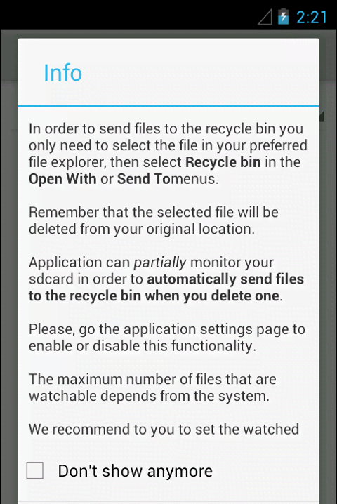 Recycle Bin screenshot 1