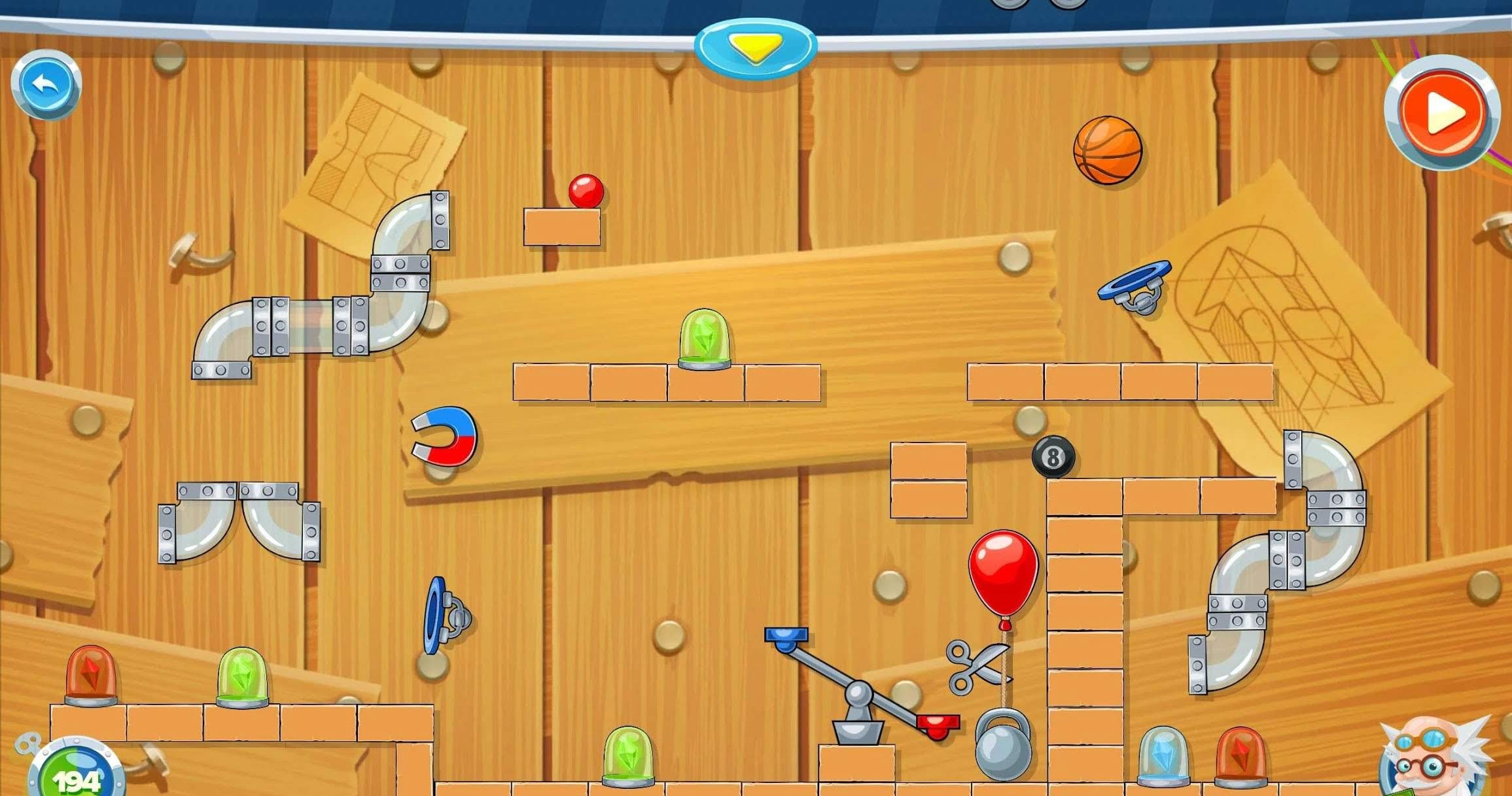 Rube's Lab - Physics Puzzle gameplay screenshot 1