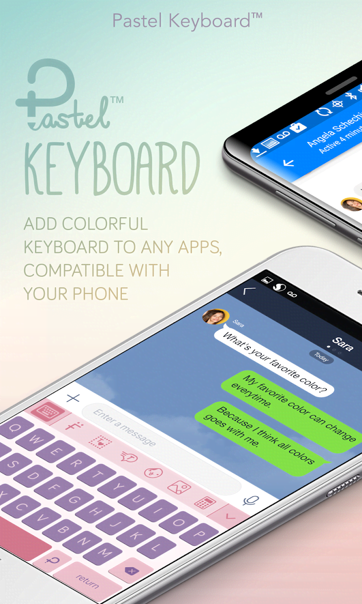 Pastel Keyboard Theme Color - Add colorful design screenshot 1