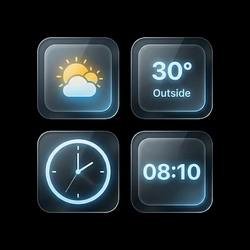 Glass Widgets : Clock, Weather