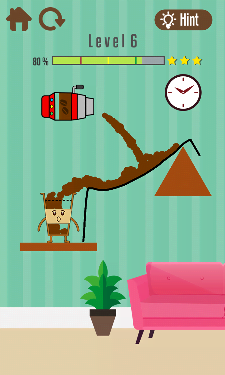 Where's My Coffee? Draw Line gameplay screenshot 2