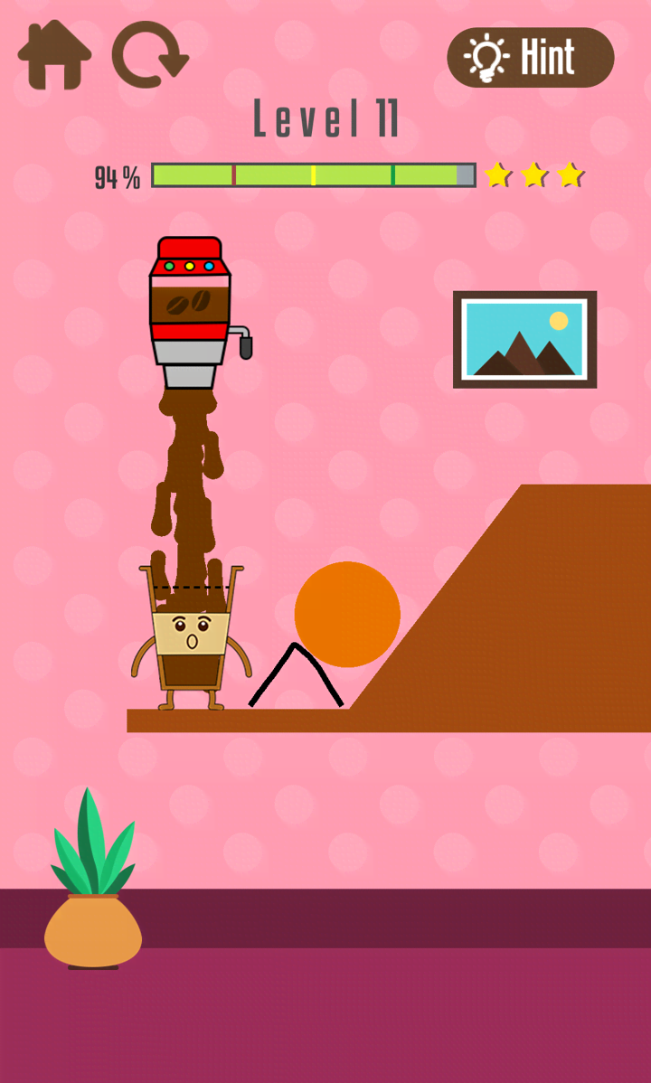 Where's My Coffee? Draw Line gameplay screenshot 3
