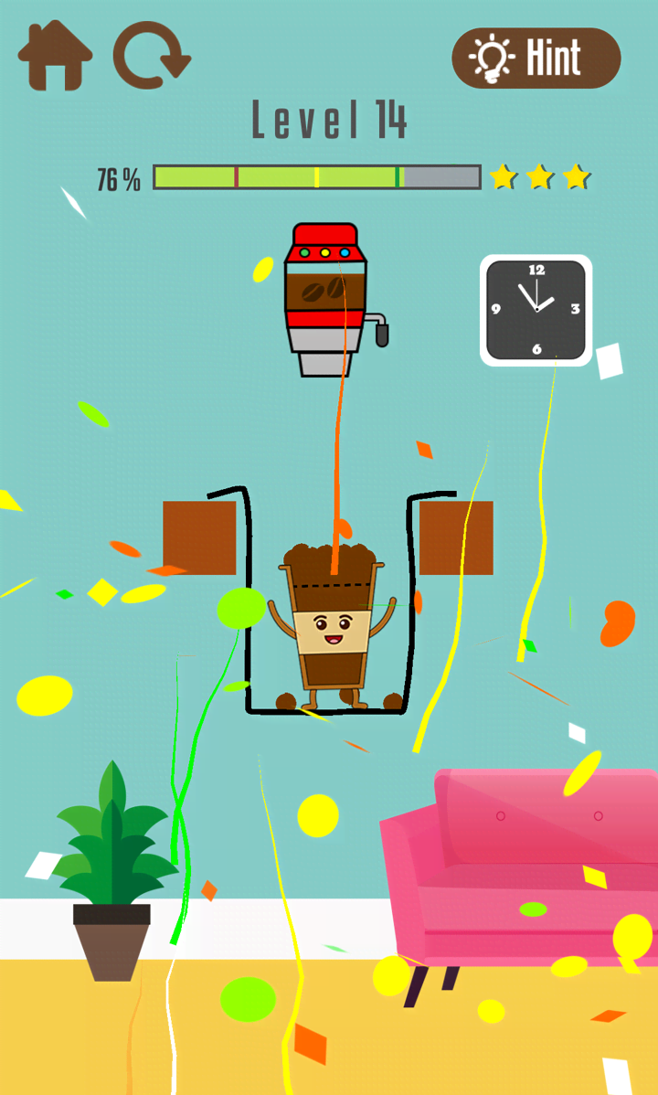 Where's My Coffee? Draw Line gameplay screenshot 4