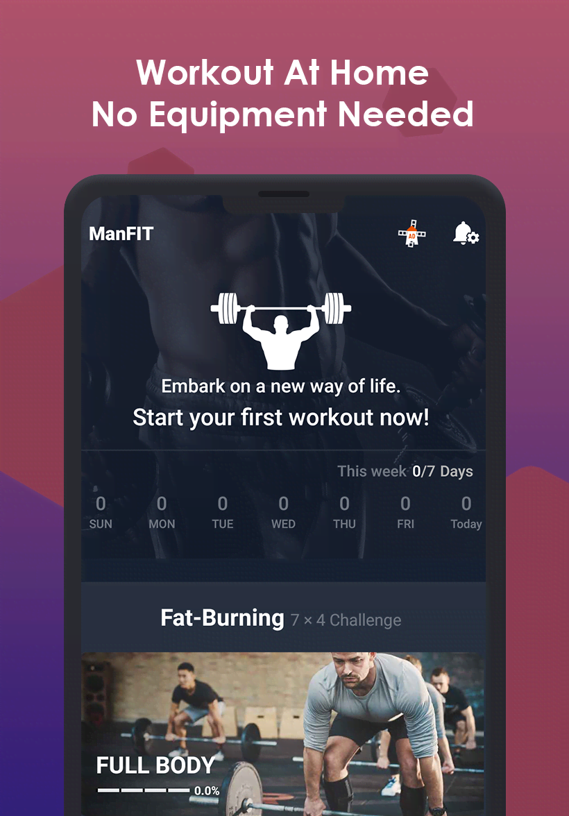 ManFIT – Muscle Building Exercise, Home Workout screenshot 1