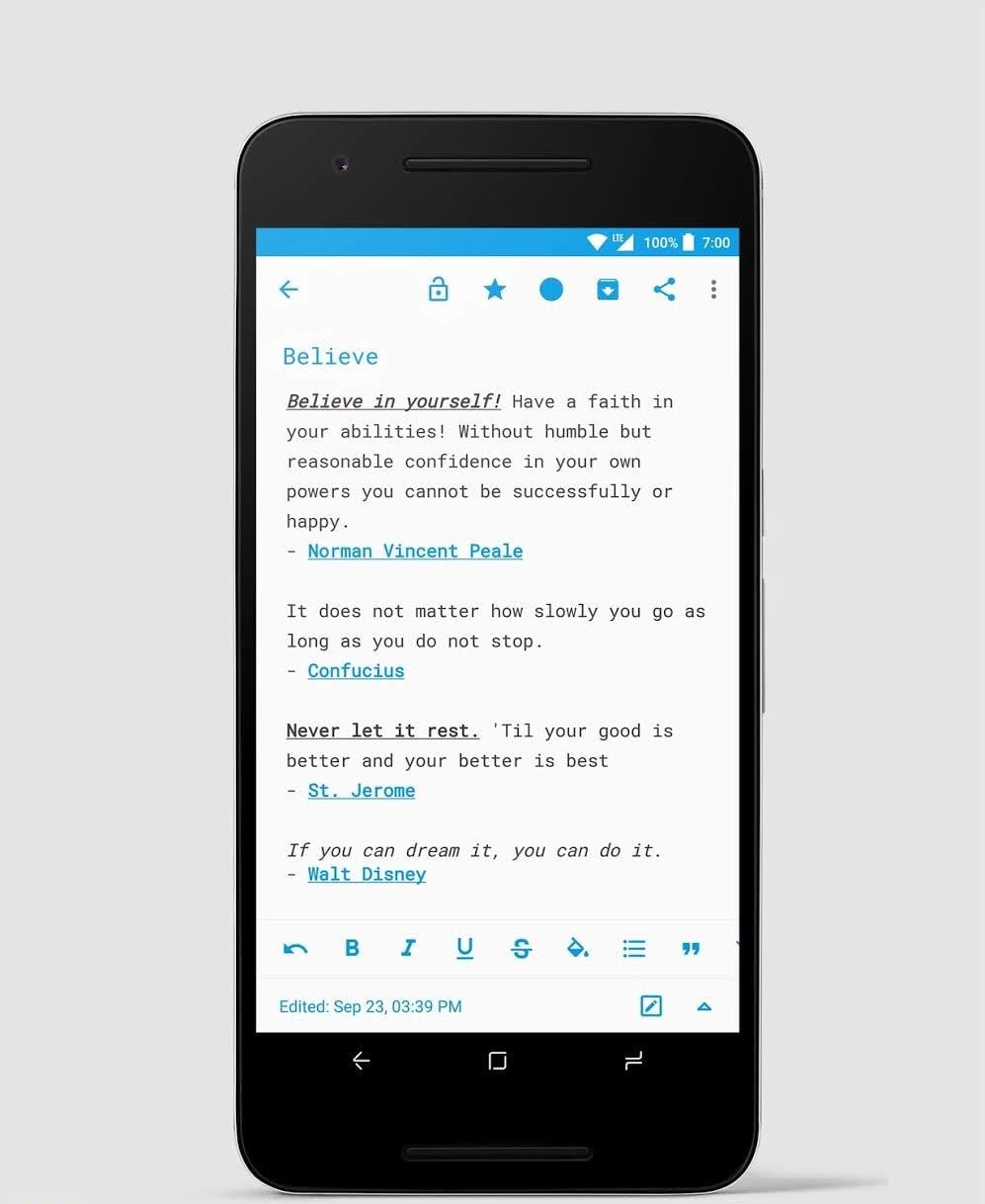 Material Notes screenshot 2
