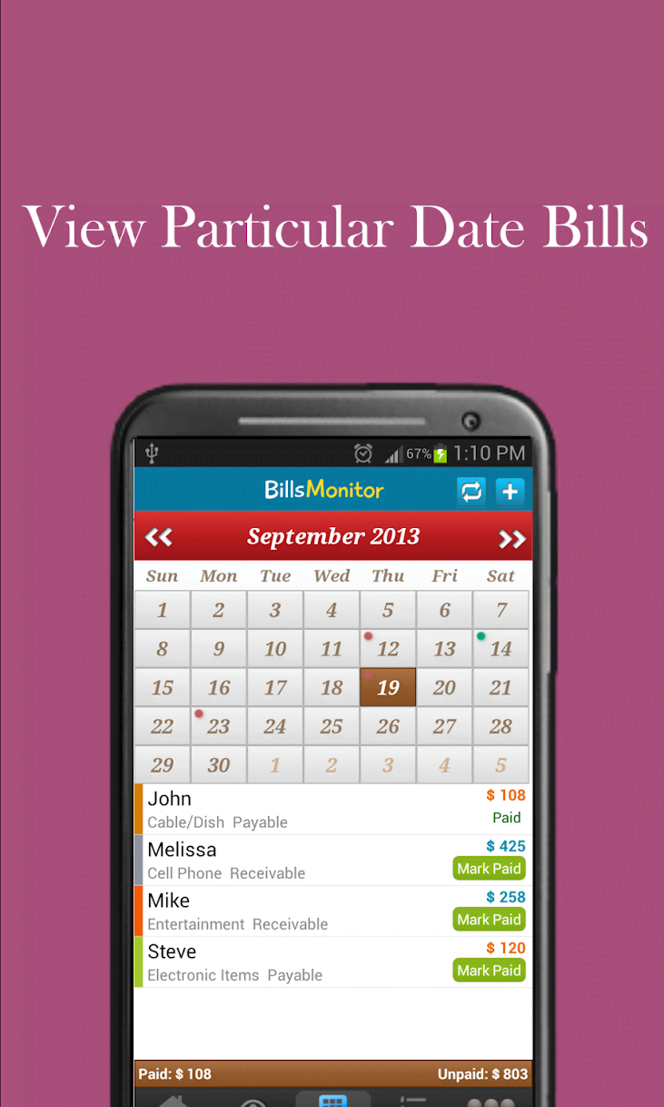 Bills Monitor Reminder screenshot 3