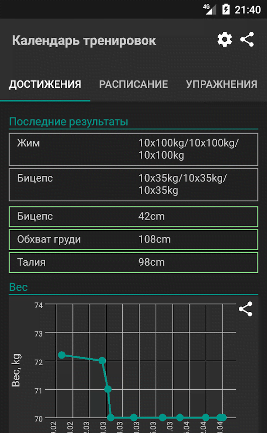 Advanced Sport Training Calendar screenshot 1