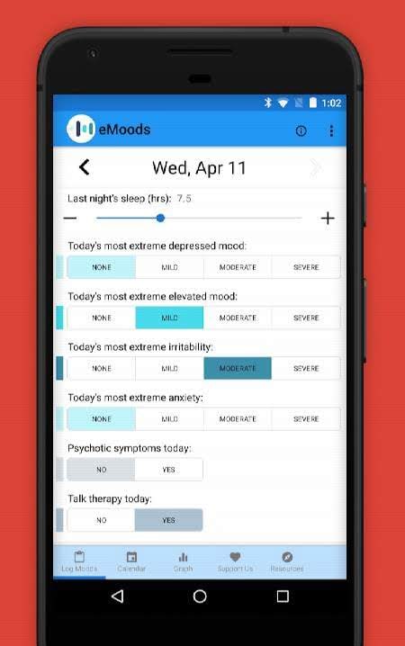 eMoods Bipolar Mood Tracker screenshot 1