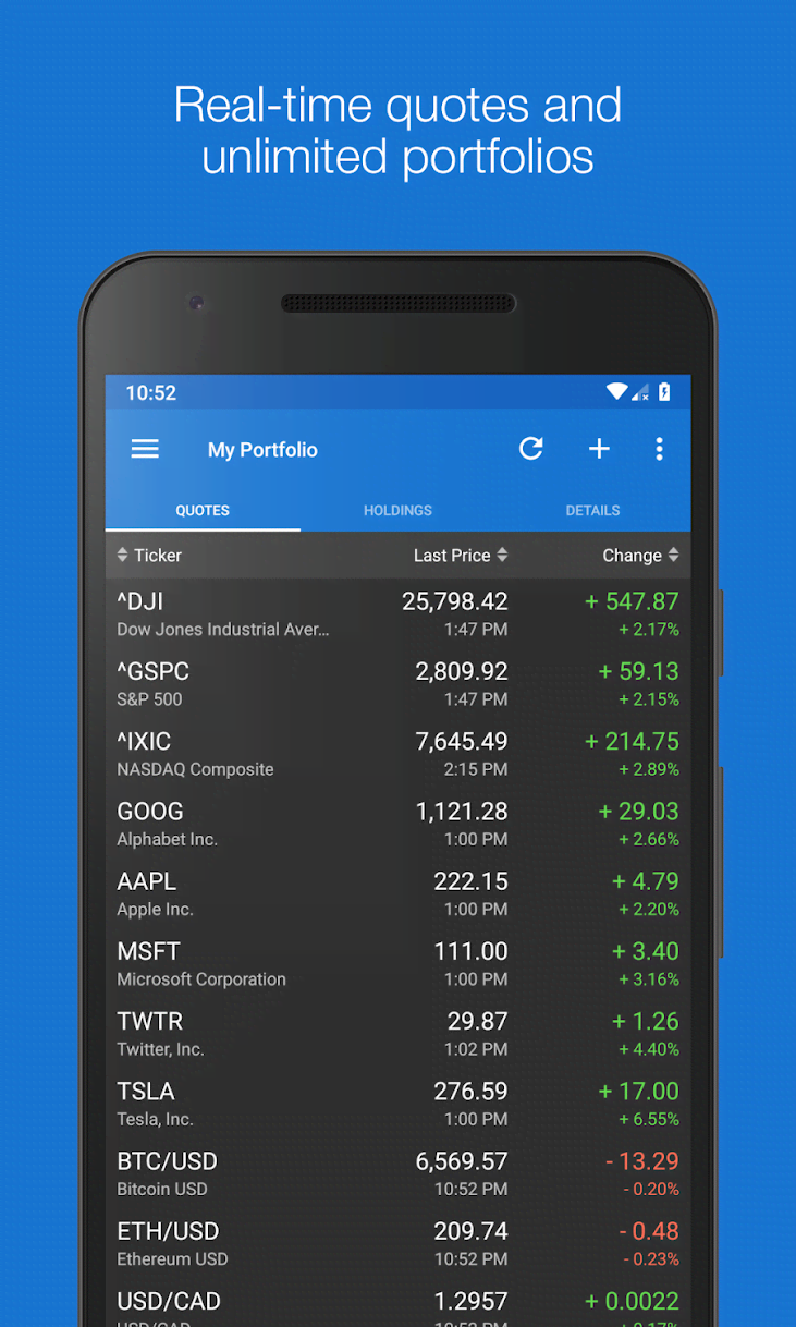 My Stocks Portfolio and Widget Screenshot 1