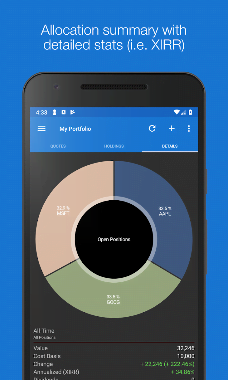 My Stocks Portfolio and Widget Screenshot 3