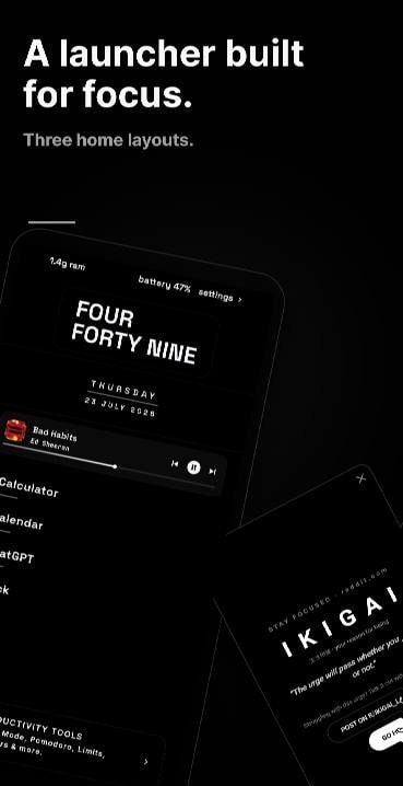 Ikigai: Focus Launcher screenshot 1
