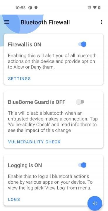 Bluetooth Firewall Trial screenshot 1