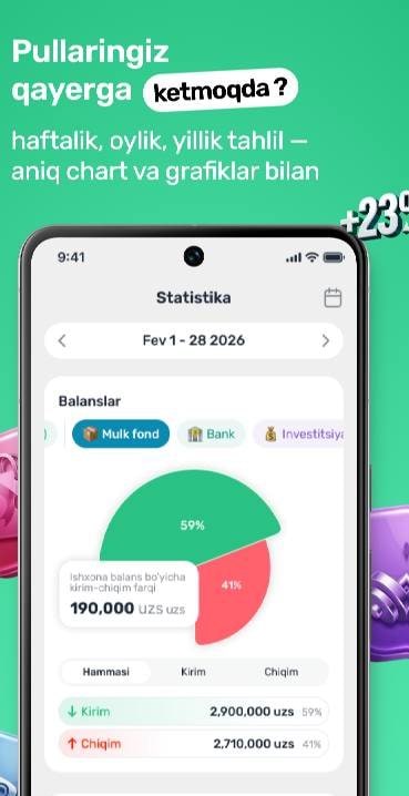 Hisobchi AI - Kirim va chiqim screenshot 4