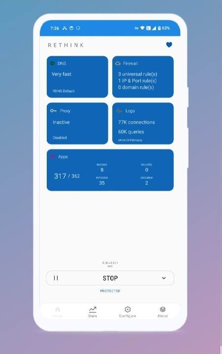 Rethink: DNS + Firewall + VPN screenshot 1