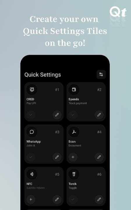 Custom Quick Settings Tiles screenshot 1
