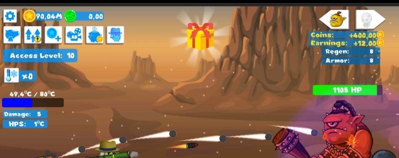 Idle Cannon Quest: Tap Clicker in action, screenshot two