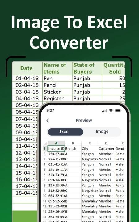 Image to Excel Converter－XLSX screenshot 1