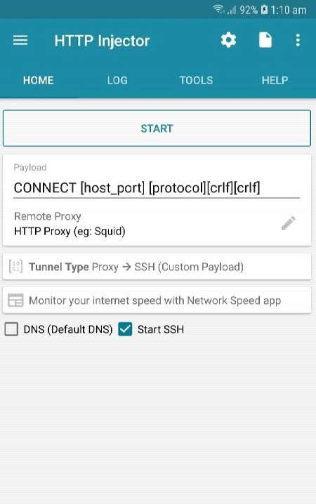 HTTP Injector screenshot 1