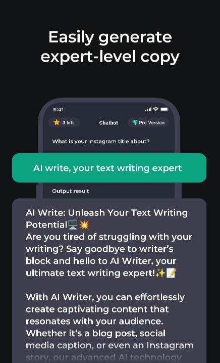 Chat AI Writer - Writing App screenshot 4