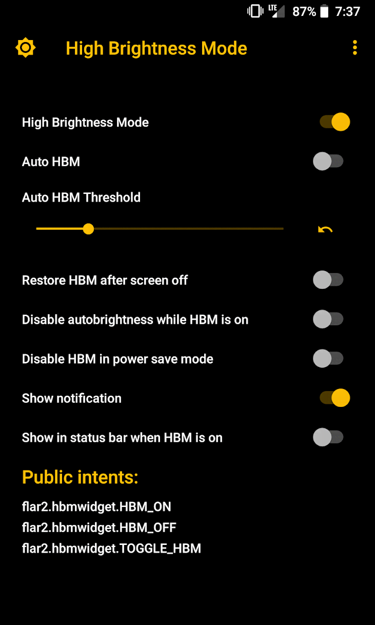 High Brightness Mode screenshot 1