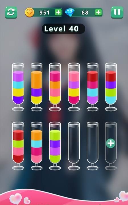 Water Sort: Romance Girl gameplay screenshot 2