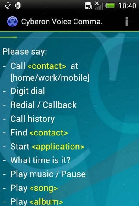 Cyberon Voice Commander screenshot 2