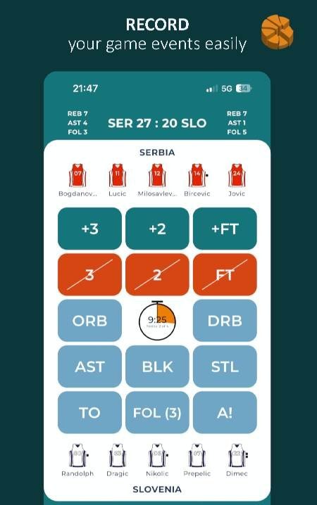 Statastic Basketball Tracker screenshot 1