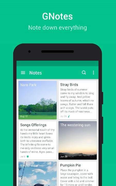 GNotes - Note everything app preview screenshot 1