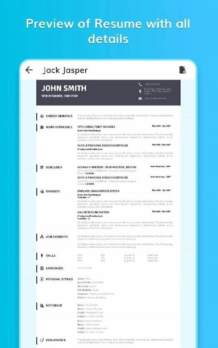 CV: Professional Resume Maker - Screenshot 3