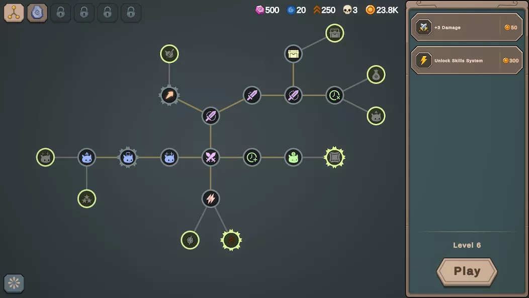 Maktala: Slime Lootfest skill tree menu