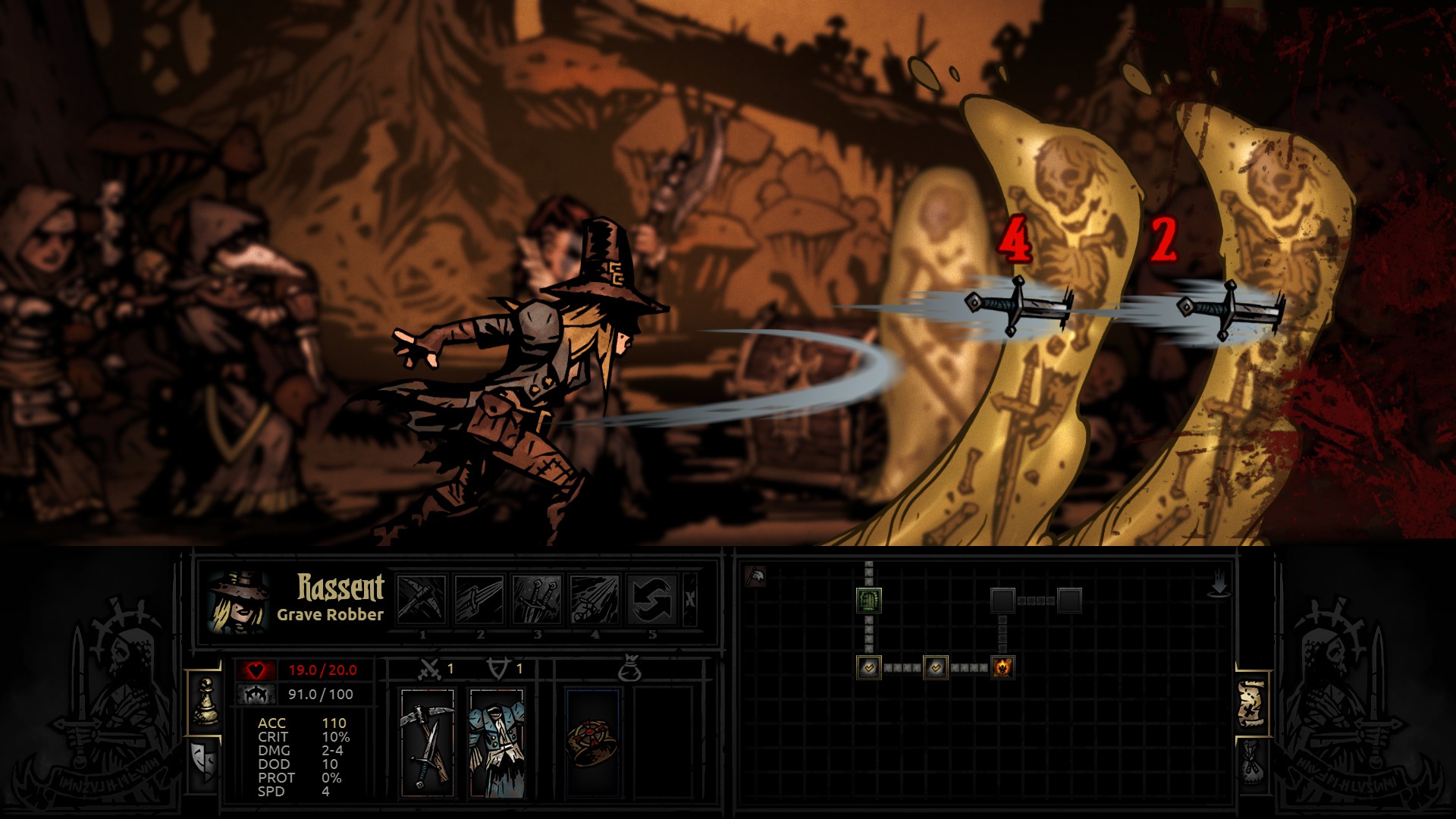 Darkest Dungeon gameplay screenshot 1