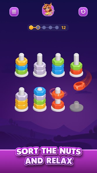Nut Sort: Color Sorting Game Screenshot 1