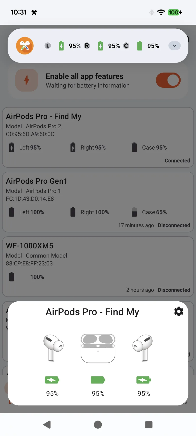 AirPods on Android screenshot 2
